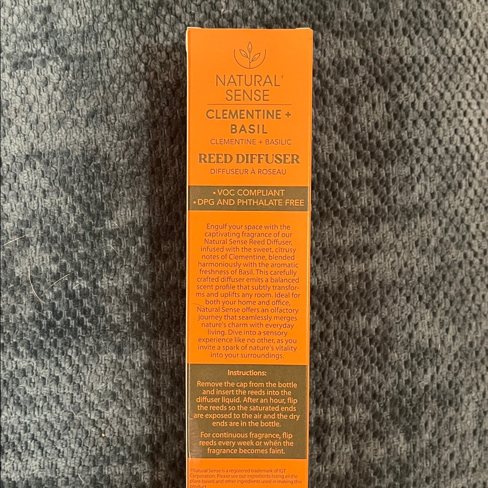 NWT Natural Sense Reed Diffuser Fragrance Clementine Orange Basil One Ounce - Picture 3 of 4